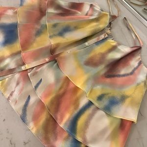 7 for all mankind size small. Tie dye watercolor layered top.